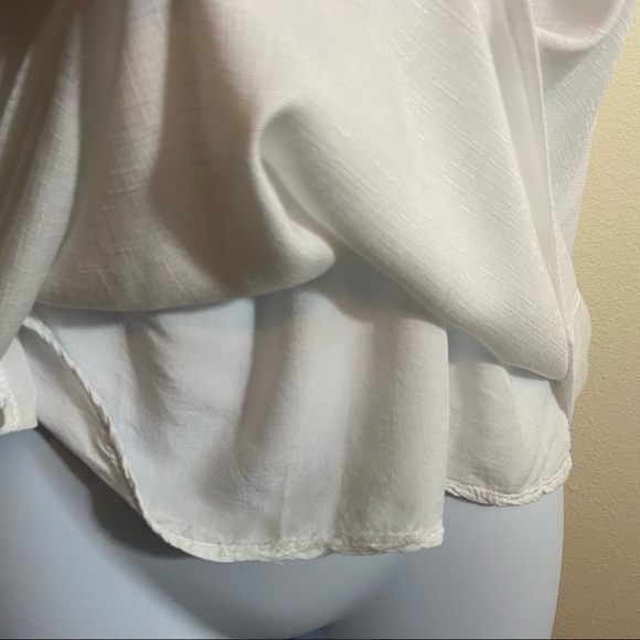 Off Shoulder Lemon Embroidered Cross Stitch Pullover Blouse White Sz M - Picture 5 of 15